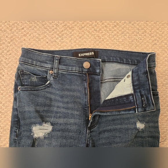Express Stretchy High Rise Distressed Skinny Jeans - Picture 2 of 4